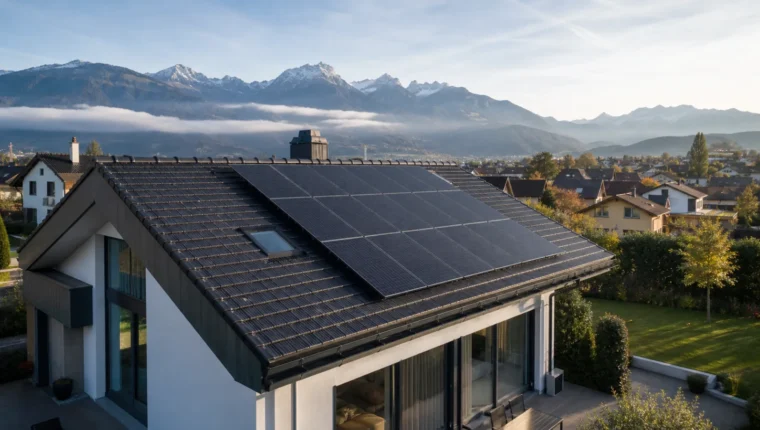 Installation photovoltaïque sur une maison familiale en Suisse